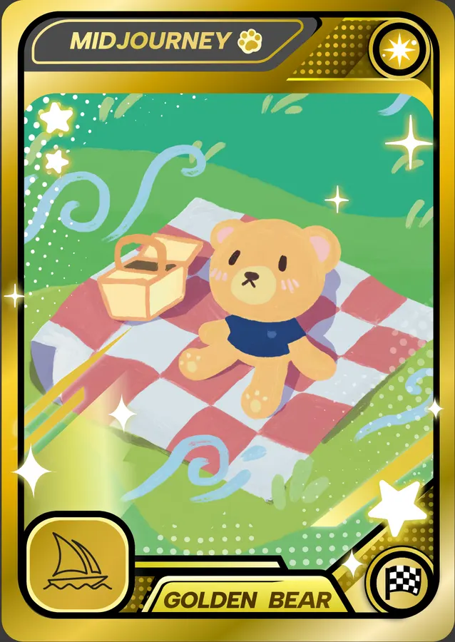 Golden Bear tier sponsor trading card for Midjourney