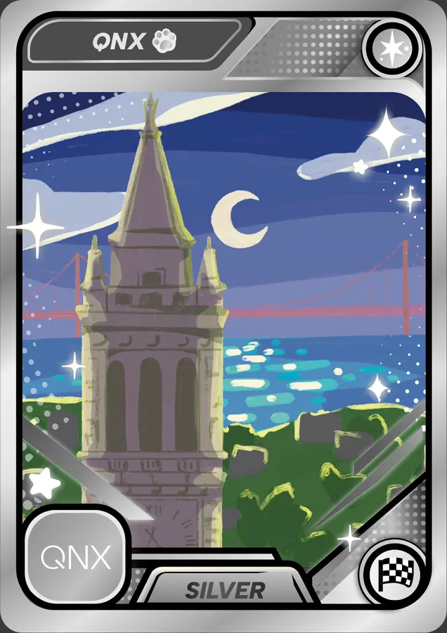 Silver tier sponsor trading card for QNX