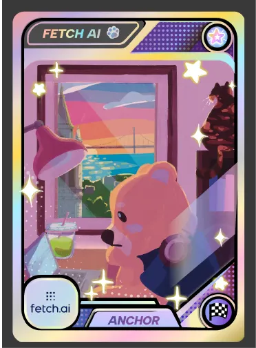 Anchor tier sponsor trading card for fetch.ai, holographic
