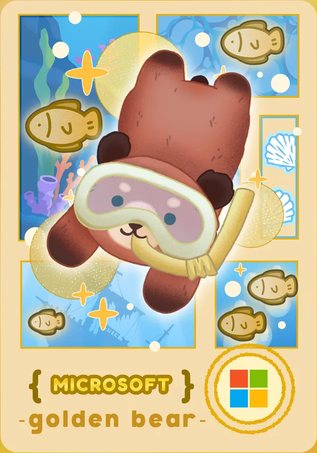 Golden Bear tier sponsor trading card for Microsoft